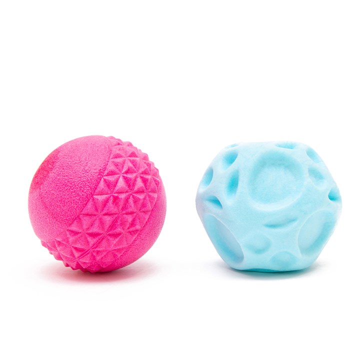 Great & Small Frubba Blue Irregular Ball & Pink Diamond Dog Ball Dog Toy
