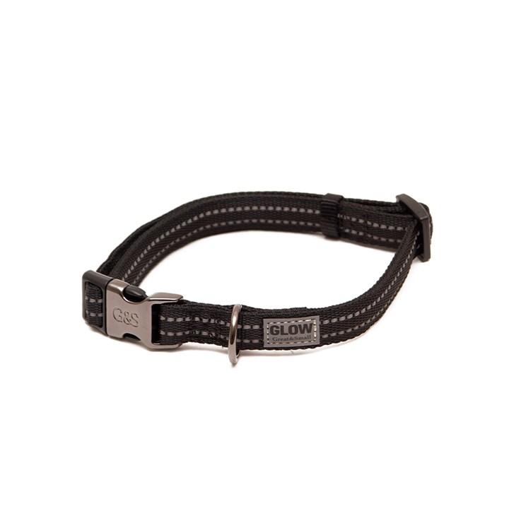 Great & Small Glow Dog Collar Black