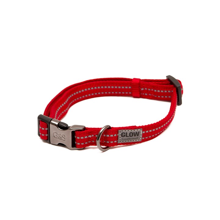 Great & Small Glow Dog Collar Red