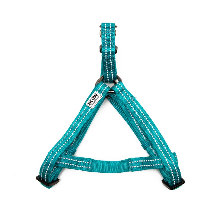 Great & Small Glow Dog Harness Turquoise