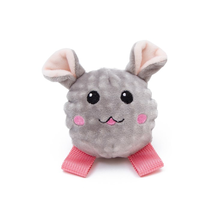 Great & Small Grey Plush Mouse & TPR Ball Dog Toy