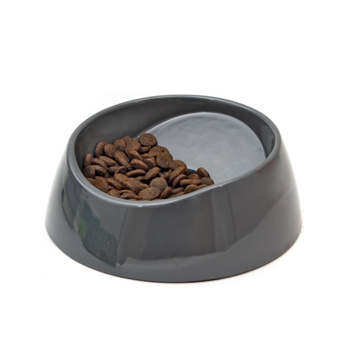 Great & Small Grey Sloped Melamine Pet Bowl