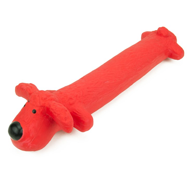 Great & Small Latex Red Long Dog Dog Toy