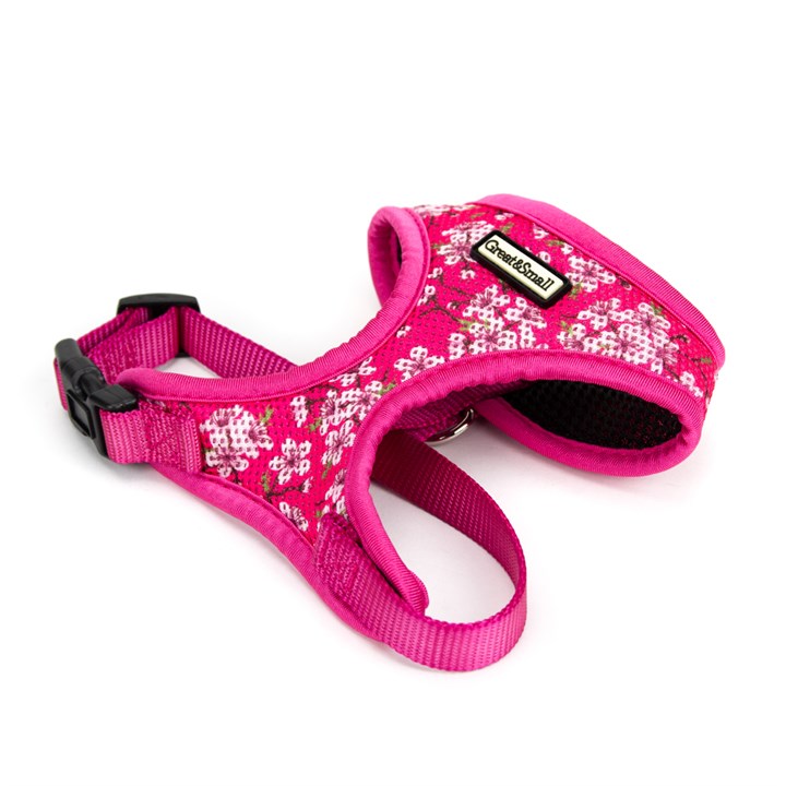 Great & Small Penrose Blossom Pink Mesh Dog Harness