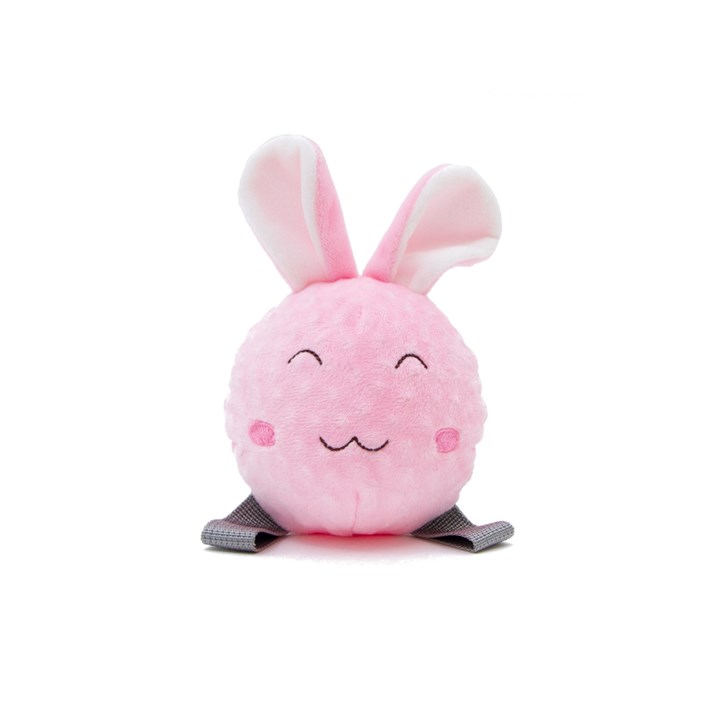 Great & Small Pink Plush Rabbit & TPR Ball Dog Toy