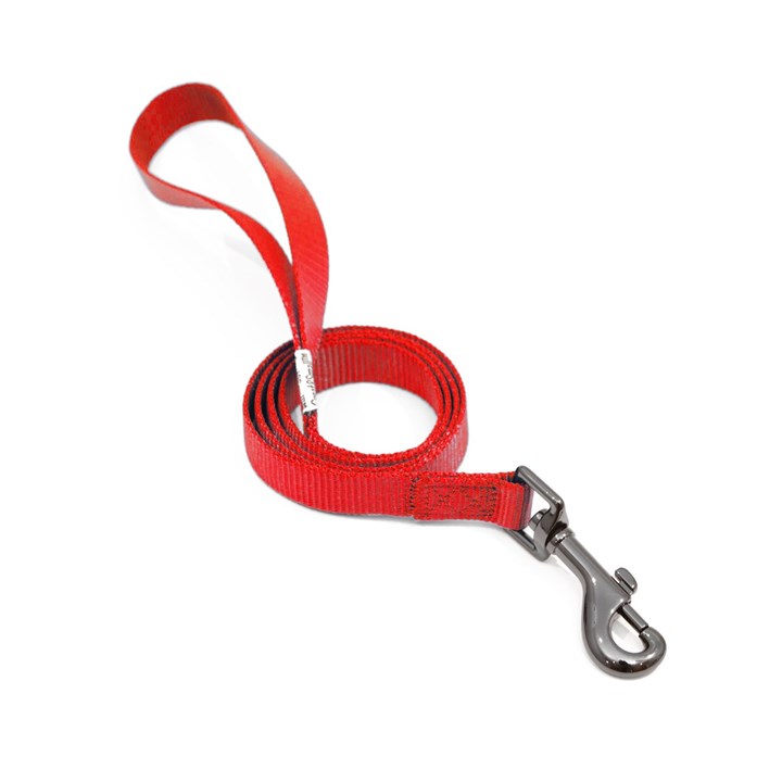 Great & Small Classic Plain Dog Lead Red