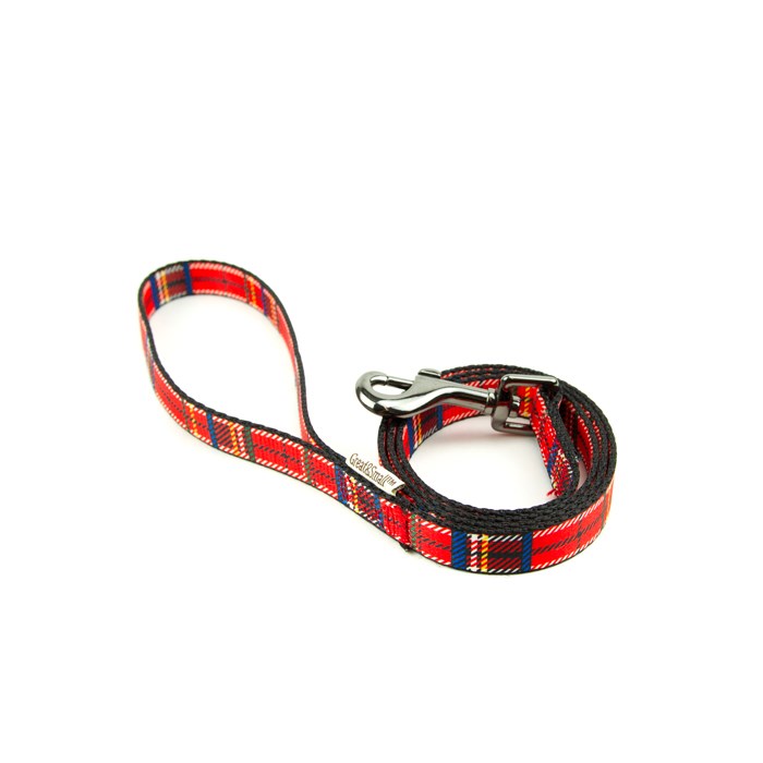 Great & Small Penrose Tartan Dog Lead Red