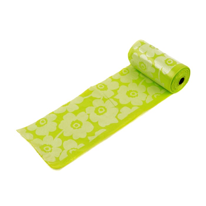 Great & Small Tough Dog Poo Bags Green Flower