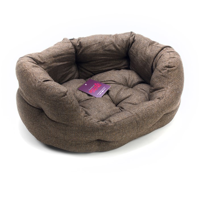 Great & Small Brown Tweed Fibre Slumber Pet Bed