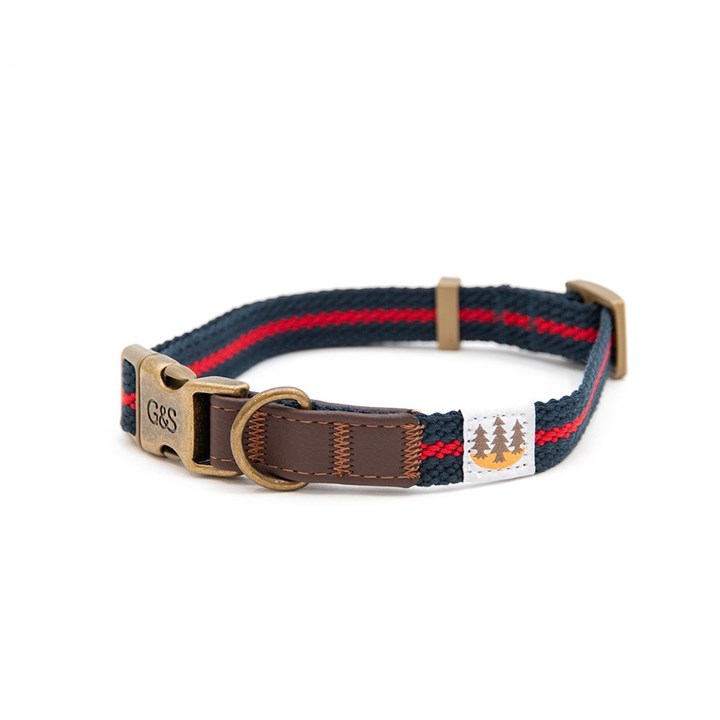 Great & Small Country Woven Dog Collar Blue/Red