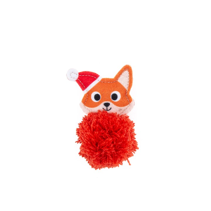 Great & Small Christmas Fox Pompom Cat Toy