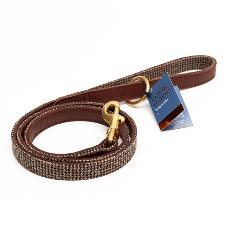 Great & Small Hawkhurst Leather Dog Lead Tweed