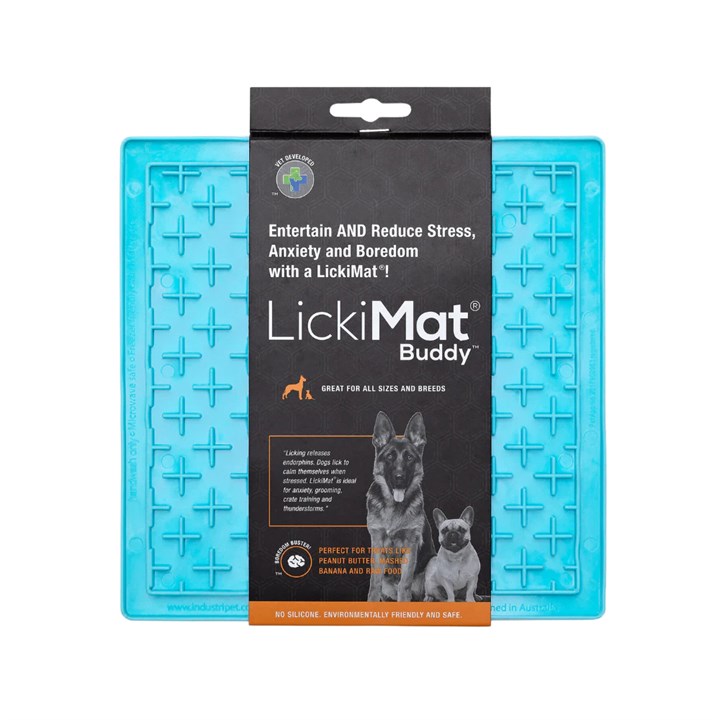 LickiMat Dog Deluxe Tuff Buddy Turquoise Food & Treat Feeder