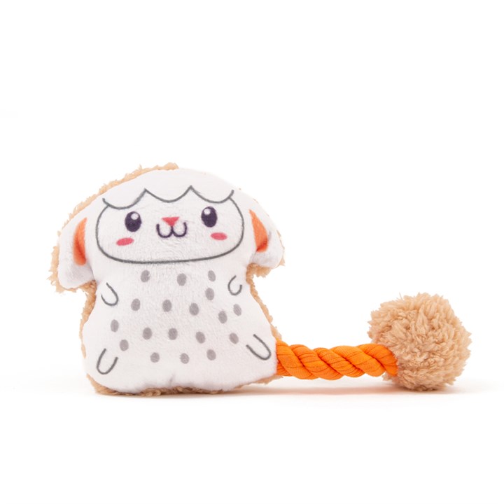 Great & Small Little&Lively Lamb with Rope Dog Toy