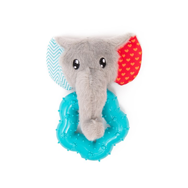 Great & Small Little&Lively Soft Elephant Face & TPR Star Dog Toy