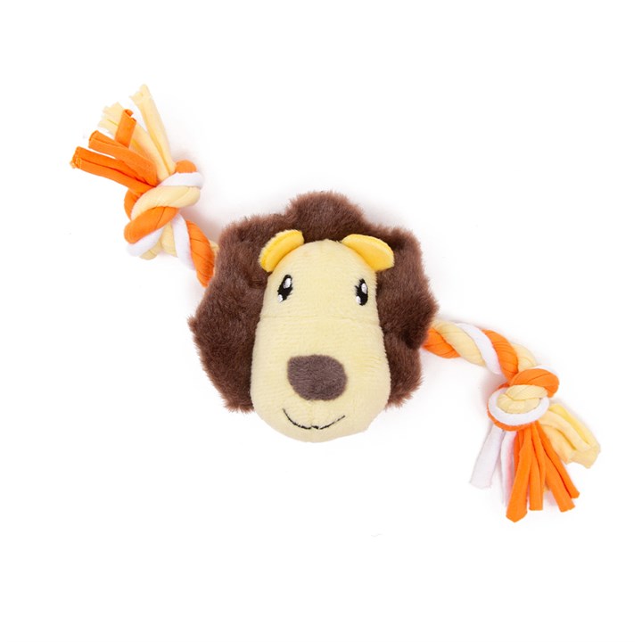 Great & Small Little&Lively Soft Lion Face & Jersey Rope Dog Toy