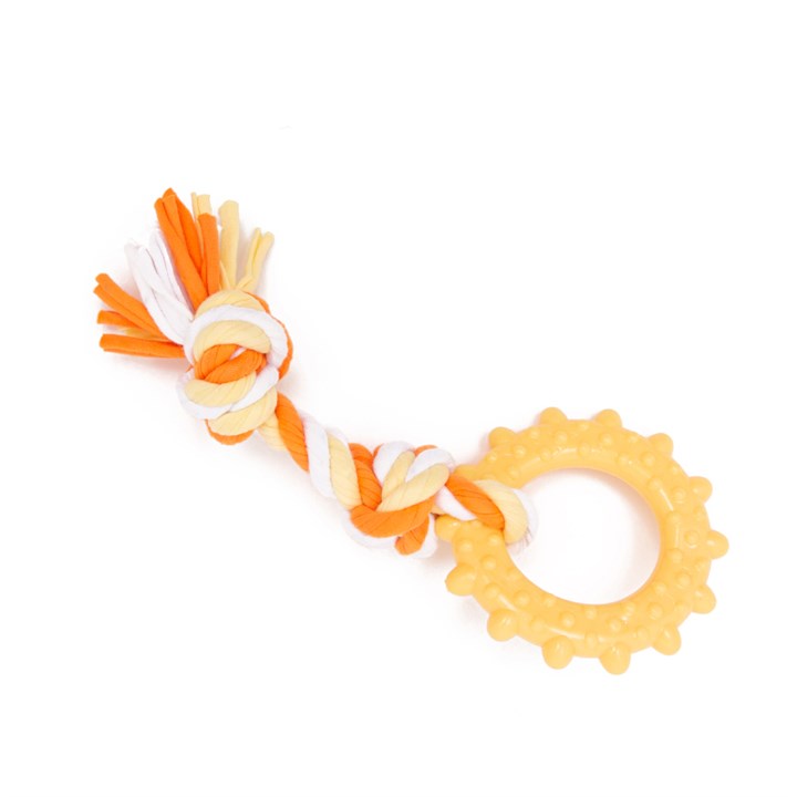 Great & Small Little&Lively TPR Sun Ring & Jersey Rope Dog Toy