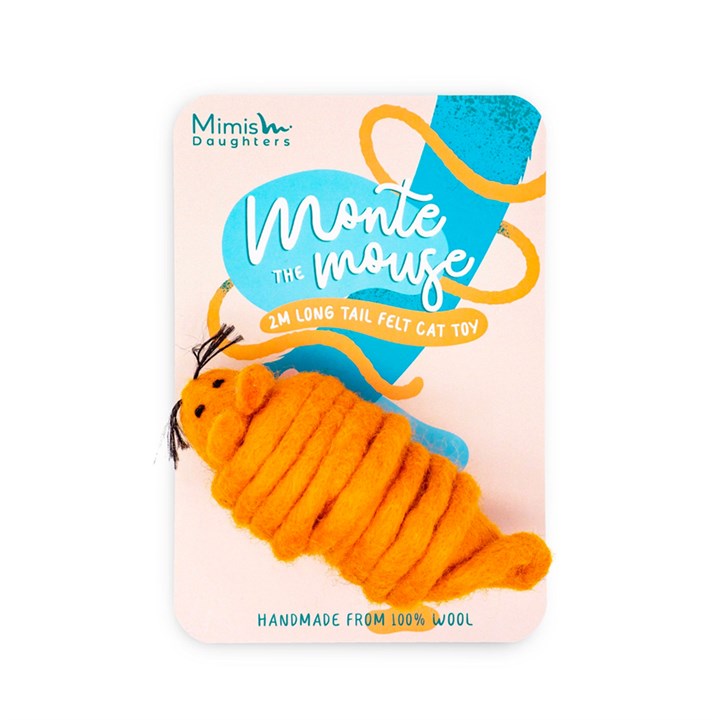 Mimi's Daughters Monte Mouse Cat Toy Orange