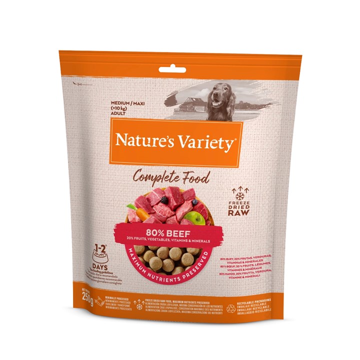 Natures Variety Dog Freeze Dried Complete Dog Food Beef 250g