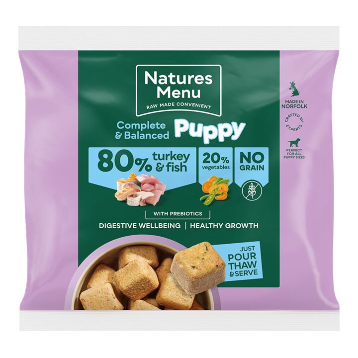 Natures Menu 80/20 Puppy Turkey and Fish Nuggets 1kg Raw Dog Food