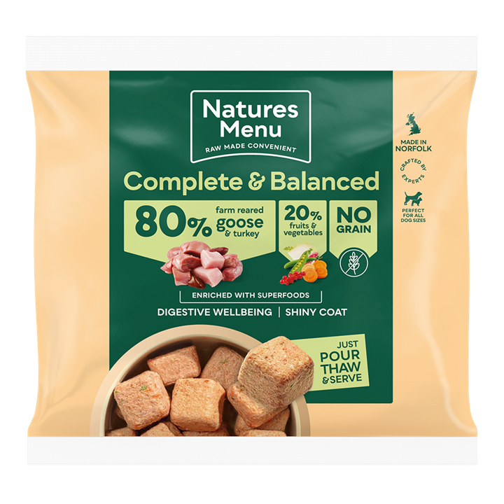 Natures Menu 80/20 Goose and Turkey Nuggets 1kg Raw Dog Food