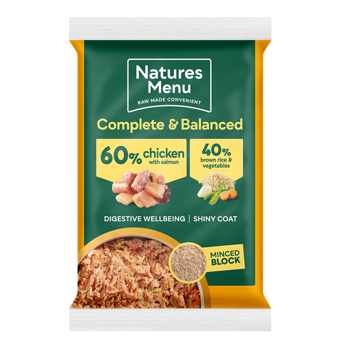 Natures Menu 60/40 Chicken with Salmon 300g Raw Dog Food Block