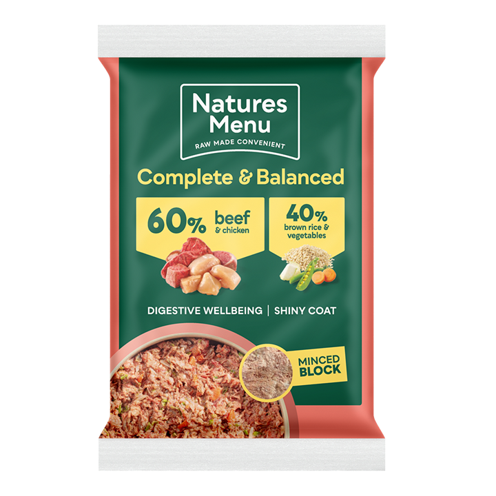 Natures Menu 60/40 Beef and Chicken 300g Raw Dog Food Block