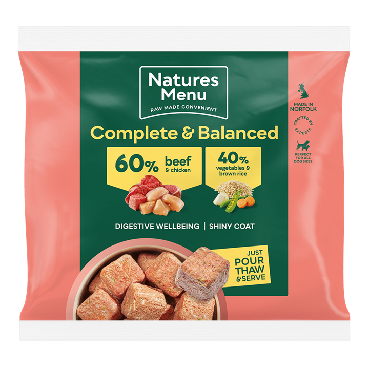 Natures Menu 60/40 Beef and Chicken Nuggets 1kg Raw Dog Food