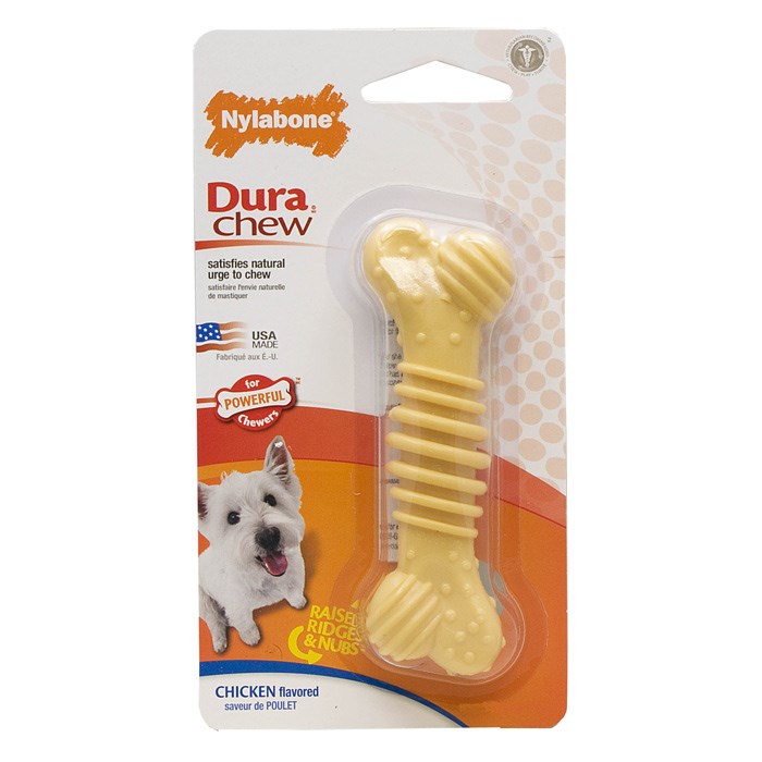 Nylabone Dura Chew Plus Bone Chicken Dog Chew - Regular