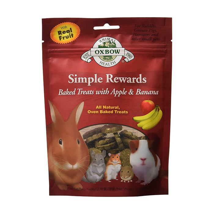 Oxbow Simple Rewards Baked Treats With Apple & Banana 60g