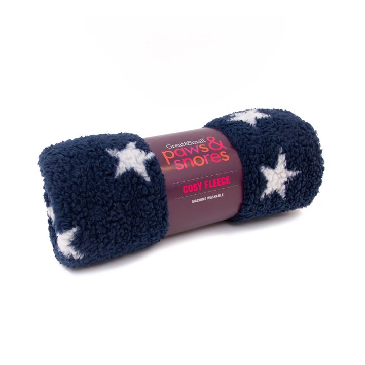 Great & Small Navy Star Fleece Blanket