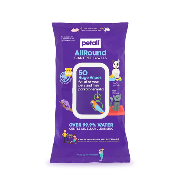 Petall Giant Pet Towels 50 Pet Wipes