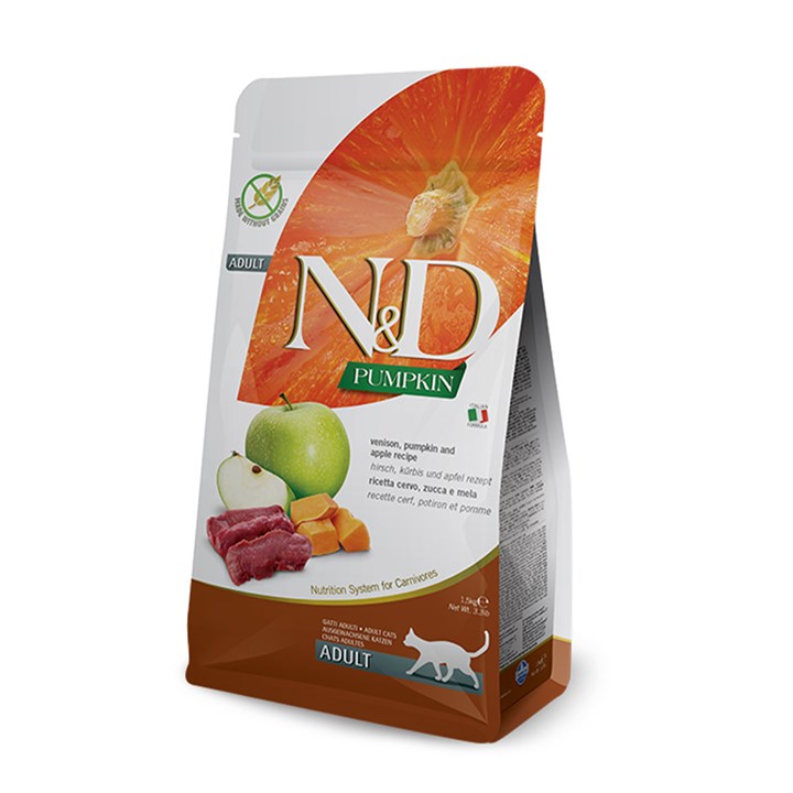 Natural & Delicious Adult Cat Food Pumpkin Venison & Apple 1.5KG