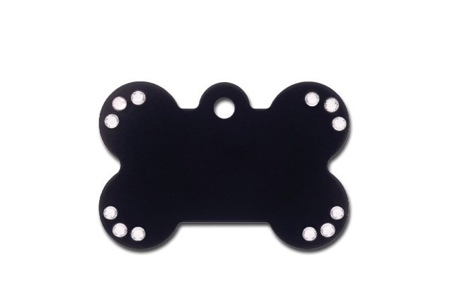 Quick Tag Bone Black Diva Large ID Tag