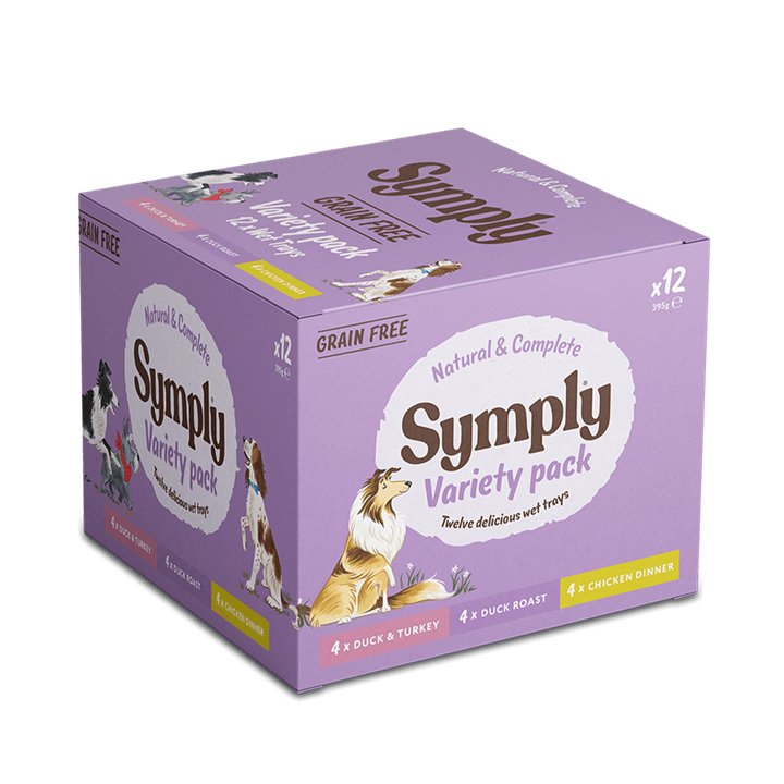 Symply Variety Pack Grain Free Wet Dog Food 395g x 12