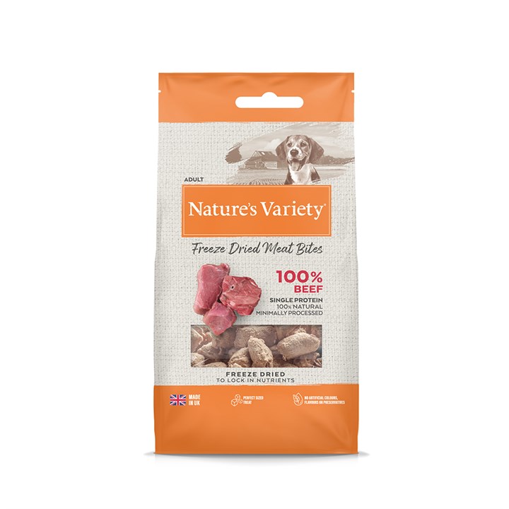 Natures Variety Freeze Dried Meat Bites Beef