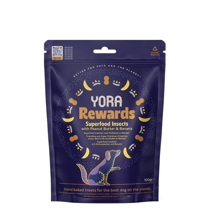 Yora Rewards Insect Protein Peanut Butter & Banana Dog Treats