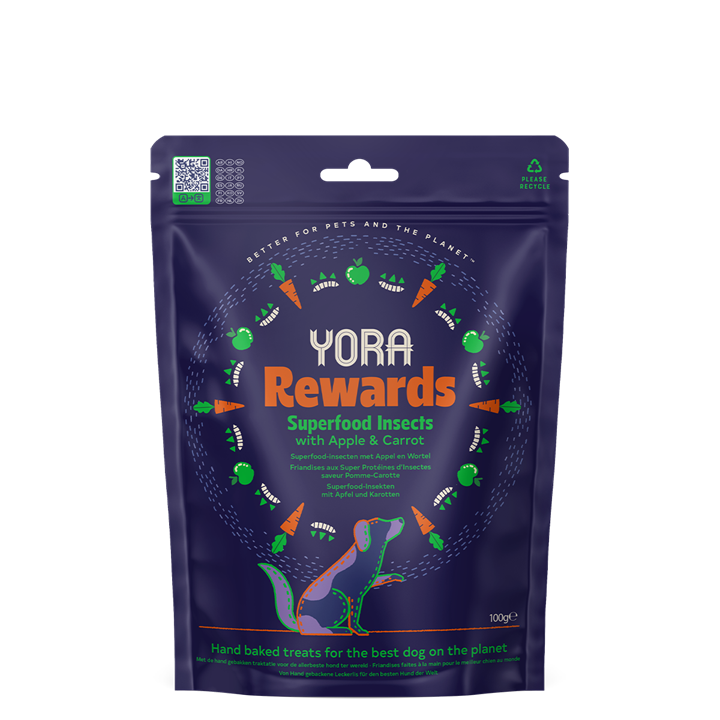 Yora Rewards Insect Protein Apple & Carrot Dog Treats